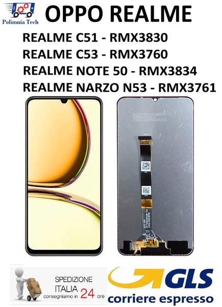 Oppo Realme Note 50 - RMX3760 Display Touchscreen Lcd Pari Original Schwarz Gls-image
