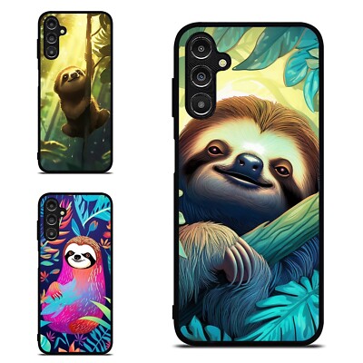 For Samsung S21 S22 S23 S24 FE Ultra Leaves Sloth Jungle Plastic TPU Case