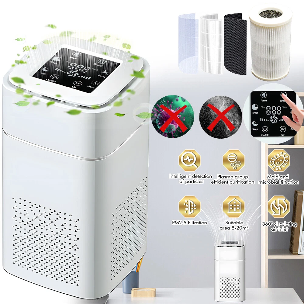 Desktop HEPA Air Purifier with Negative Ion for Smoke & Pet Dander  