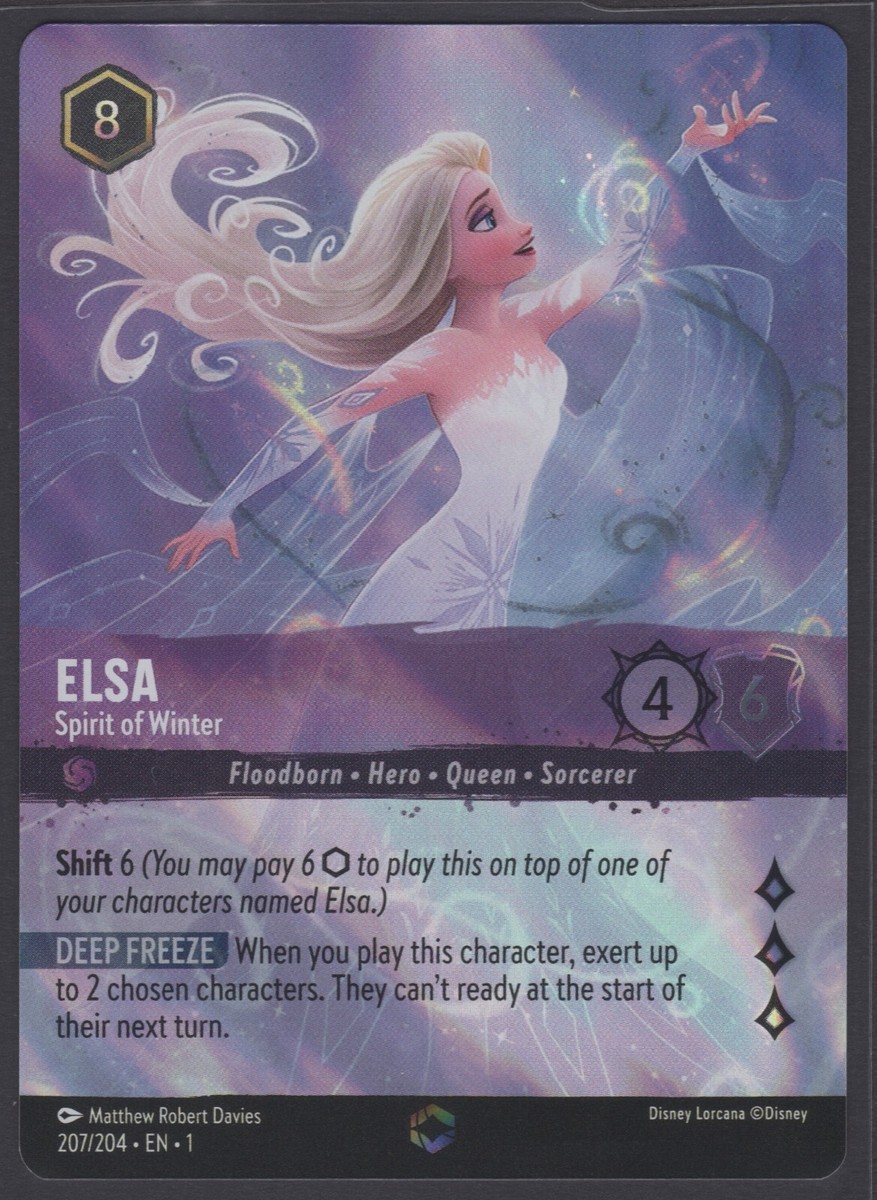 2023 Disney Lorcana EN 1 Elsa Spirit of Winter 207/204 2023 Disney Lorcana EN 1 Elsa Spirit of Winter 207/204