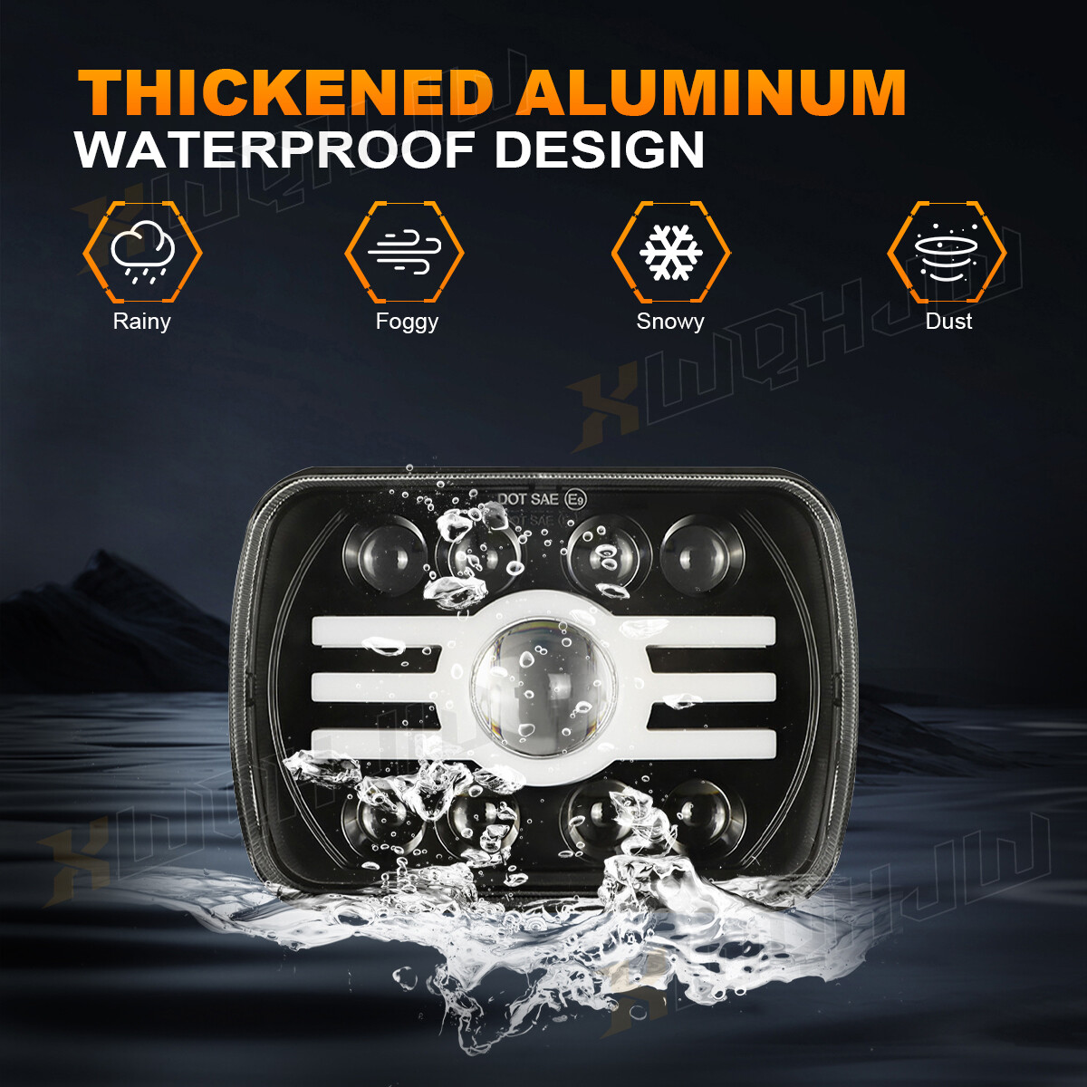 NEW 5X7 7x6'' LED Headlight For 1986-1995 Jeep Wrangler YJ 1984-2001 Cherokee XJ