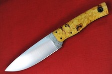 Fiddleback Forge Hunter by Andy Roy .16" 01 Blade, Full Box Elder Wood Handle