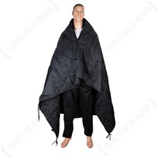 US Military Vietnam War Warm Cosy Poncho Liner - Black Pack Away Bag