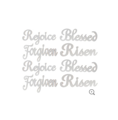 Easter Craft Supply - Risen Forgiven Blessed Rejoice Cutouts Words 8pc Set