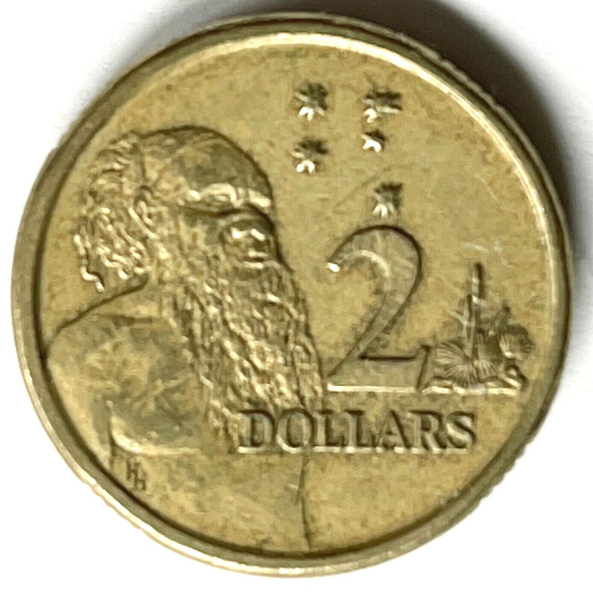 RARE AUSTRALIA 1988 ABORIGINAL ELDER HH VARIETY 2 DOLLAR COIN