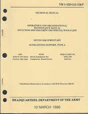 Historical book Diving Equpment Set, Scuba Diving Support, Type A, Opn, Maint
