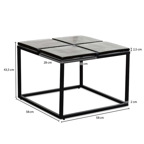 Couchtisch FineBuy Sofatisch Glas 58x58 cm Wohnzimmertisch Tisch Quadratisch - Bild 3 von 6