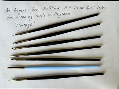 M Myers & Son Vintage Pen Lot Crow Quill Nibs 5062 E F Made in England