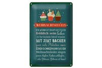Blechschild Spruch 20X30 Cm Weihnachtsregeln Deko Schild