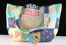New 2025 Aldi Gear Tote Bag 100% Recycled Multicolor Allover Print