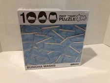 Buncha Masks 1000 Piece Puzzle, Funwares, 27 x 19", NEW SEALED
