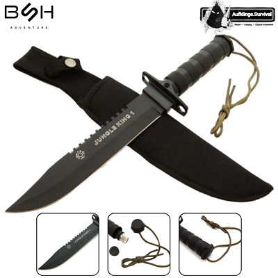 Rambo Jungle King SET Kompass Gürtelmesser Fahrtenmesser Bowie Bushcraft Camping