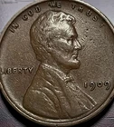 1909 Lincoln Wheat Cent Penny VF Original Brown Very Nice Details 1c Coin