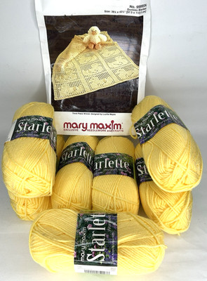 Mary Maxim Starlette Worsted Weight Yarn ''Duckies Blanket'' Knitting Kit