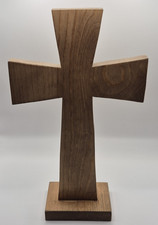 Handcrafted 12" Wooden Cross Tabletop Mantle Religious Easter Home Decor