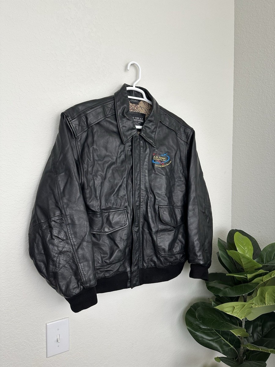 Vintage 70s 80s USAF Type A-2 Flyer's Leather Bomber Jacket S.A