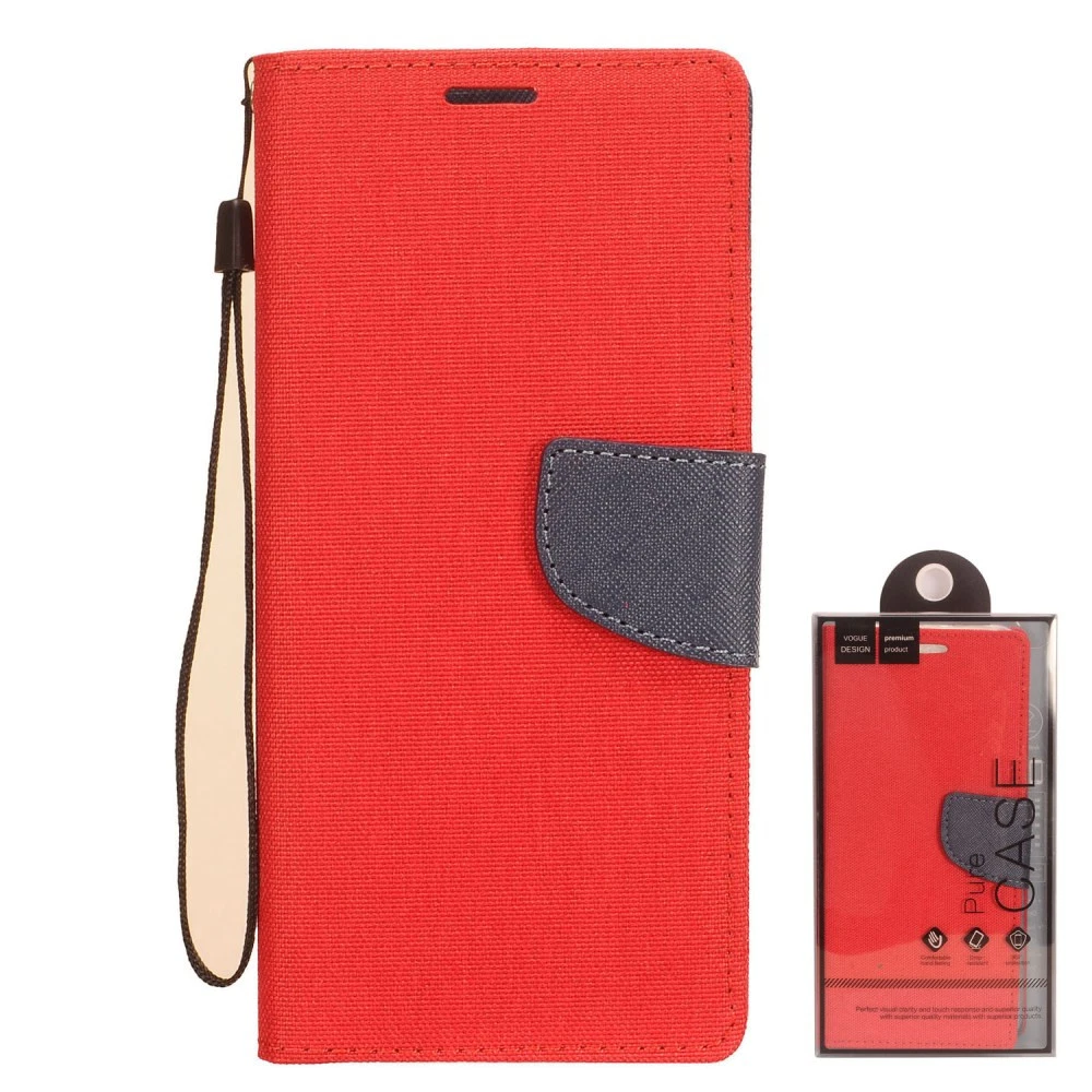 Xinyunew Cover Galaxy A41 Con Vetro Temperato - Custodia Portafoglio A 360° Con Supporto E Slot Carte, Rossa - 3