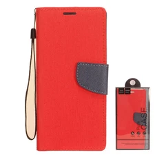 GSA Denim Fabric Wallet Case For iPhone 12 & 12 Pro (6.1") - Red/Blue