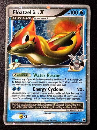 Floatzel GL LV.X 104/111 Rising Rivals Pokemon Card Holo Foil Rare Near Mint
