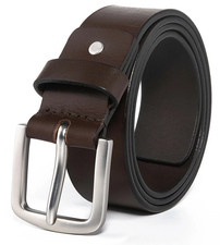 Cinturones Casuales Informales de Cuero de Grano Completo para Jeans de Hombres