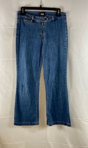 Paige Women's Milo Crop Flare Jeans Blue Distressed Made in USA Size 27