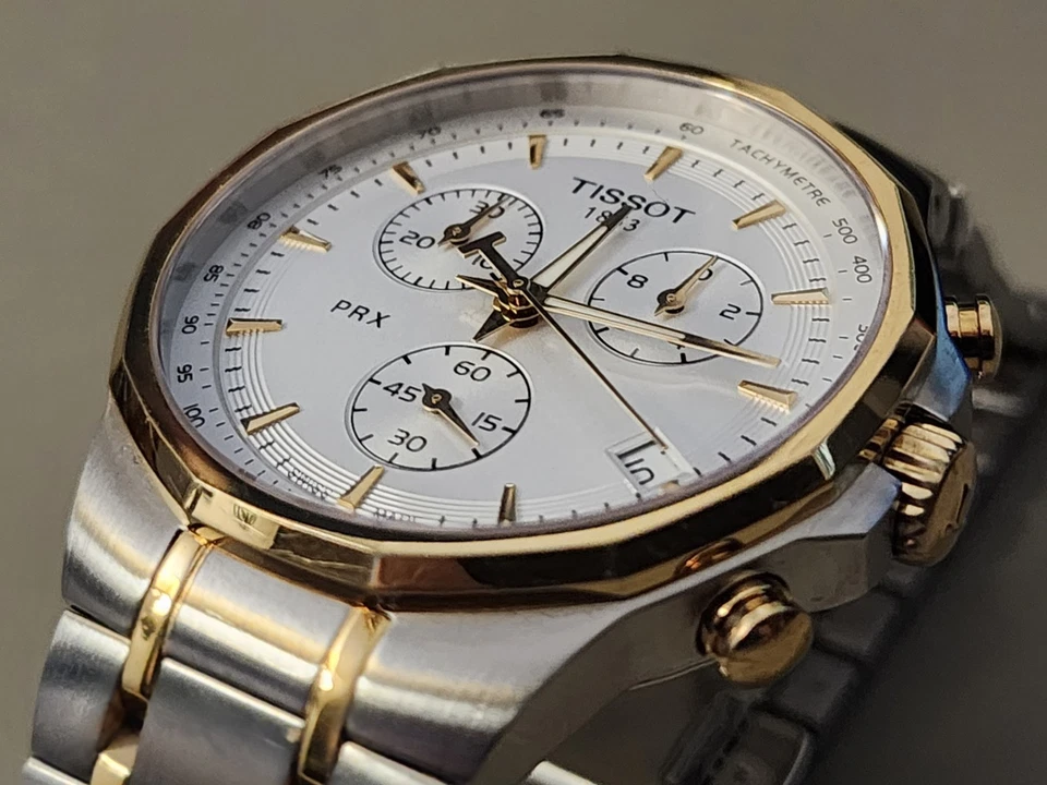 Tissot PRX Classic Chronograph Two-tone Men's Watch T077417 Pre-Owned - Image 2 of 4