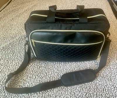 17 Inch Laptop Bag Case Computer Sleeve w/ Shoulder Strap For Travel. Gold Zips