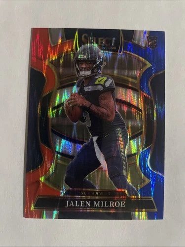 2025 Panini Select - Concourse Jalen Milroe #14 Red &amp; Blue Shock Prizm (RC)