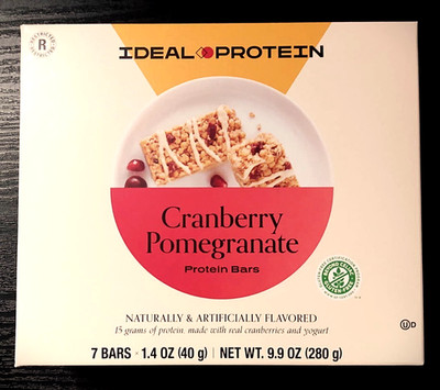 Ideal Protein Cranberry Pomegranate Bars 1 Box (7 Servings) BB 09/26 FREE SHIP