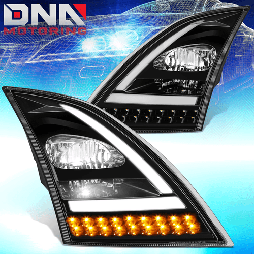 For 2018-2024 Volvo VN VNL Sequential Turn Signal Full LED Headlights Black - Picture 1 of 11