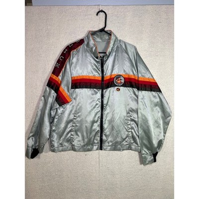 VTG Buick Indianapolis 500 Racing Jacket Silver Org Red Blk Retro Track Jacket