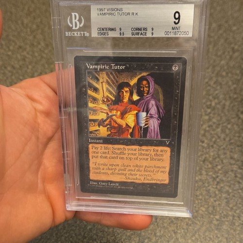 Wizards of the Coast MTG Visions 1997 Vampiric Tutor Instant BGS 9Q+ Black