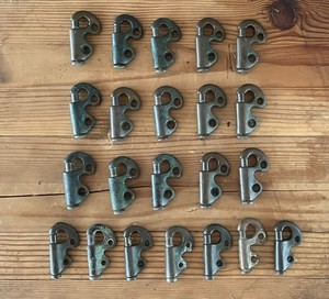 Lot of 22 pcs Vintage Bronze Jib Hanks, Sailboat Marine Hardware 