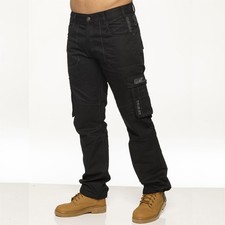 Enzo Mens Cargo Combat Jeans Heavy Work Denim Trousers Pants Big Tall UK Sizes