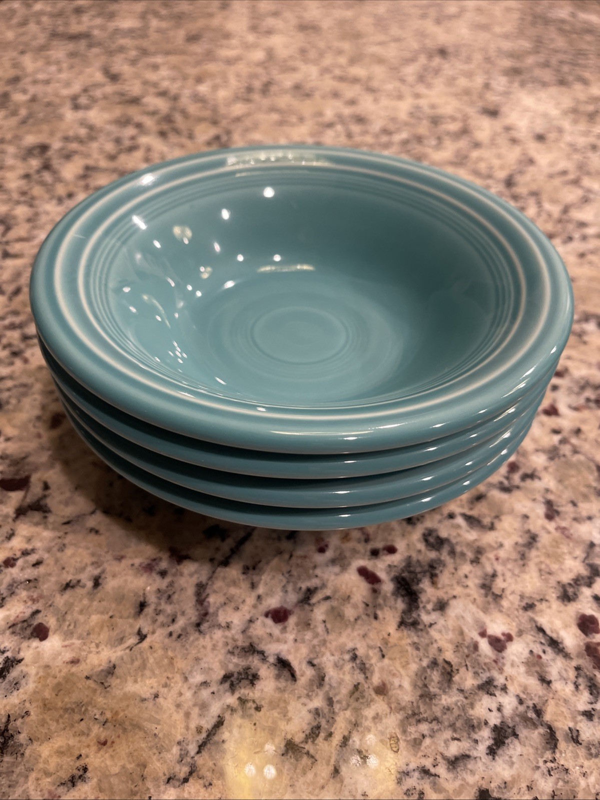 Fiestaware (4) TURQUOISE Fiesta 6 1/2 Inch Stackable Cereal 