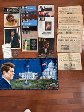 JFK Memorabilia Newspapers, Magazines, Rug/Tapestry, Mass Card, Signed Photo