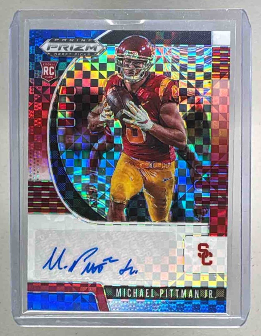 Michael Pittman Jr 2020 Panini Prizm Draft Picks #145 Red White Blue Auto RC /99
