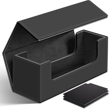600 Card Deck Case for Trading, Leather Magnetic Closure Commander Storage Box F
