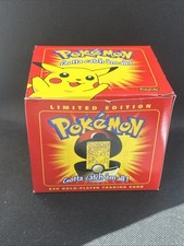23K Gold Plated PIKACHU Trading Card 1999 Burger King Pokemon Sealed Ball