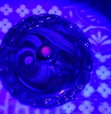 Red Orange Red swirl  Cheese Dish Cadmium Glows Imperial Glass