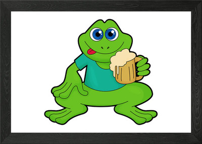 Frosch Bier Bier Glas gerahmt Wandbild Poster Leinwanddruck Bild