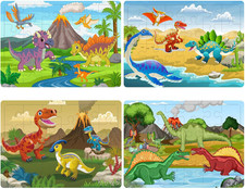 Puzzles for Kids Ages 3-5 4-6, 24 Pieces Dinosaur Wooden Jigsaw Puzzles