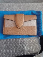 New Smythson  Leather Concertina Card Case With Chain Never Used