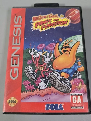 X-45 VINTAGE ORIGINAL SEGA GENESIS GAME TOEJAM & EARL IN PANIC ON FUNKOTRON
