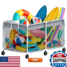 69" XXL Large Pool Float Storage Organizer Mesh Rolling Holder 69Lx33Wx35H