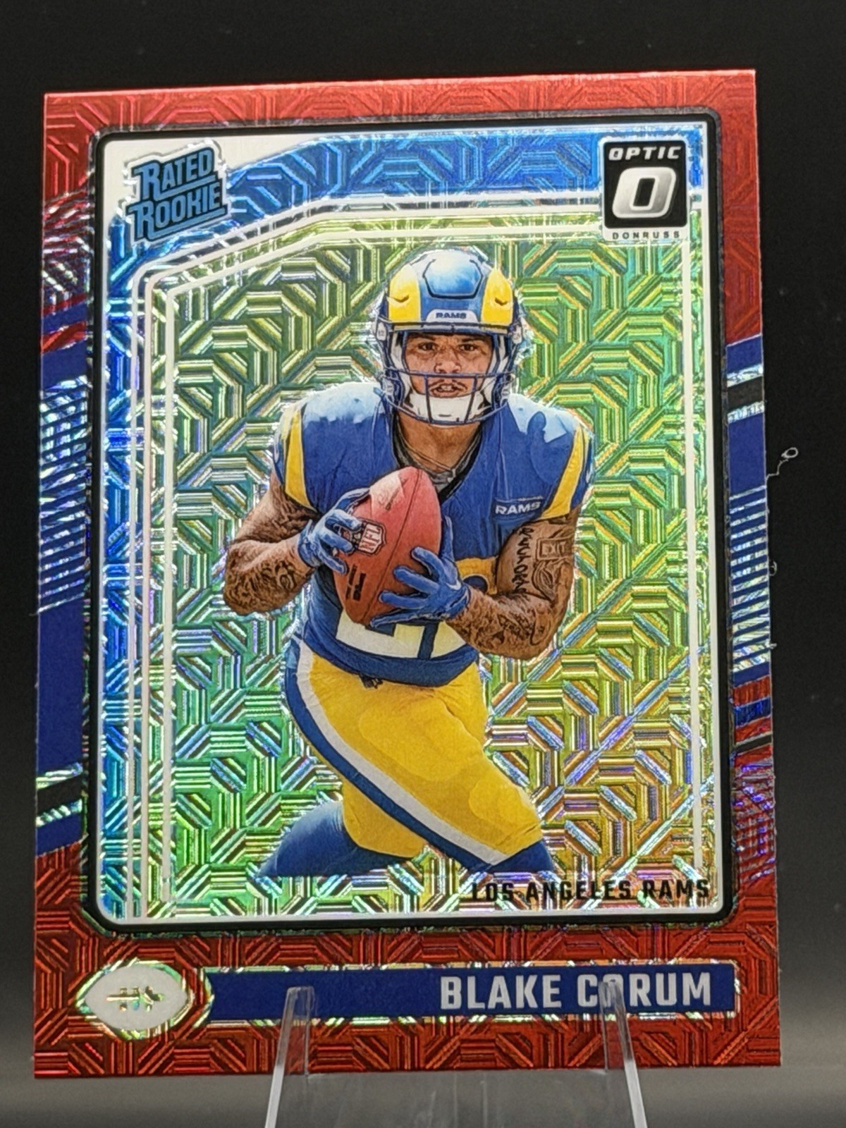 2024 Donruss Optic Blake Corum Red Mojo Rated Rookie #208 Rams