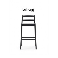 Set of 4 Italian Solid Wood Designer Black Bar Stools - Billani 1911 Load 645