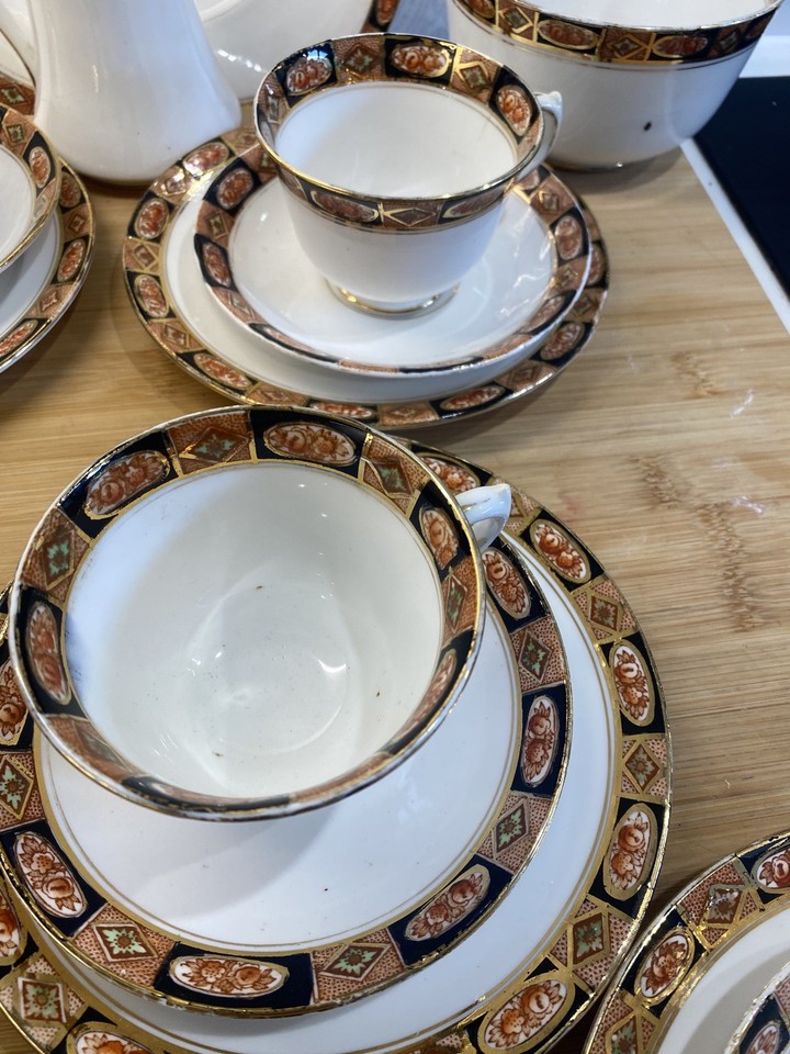 28 X Imari Royal Albert Tea Set Cup Saucer Plate Sugar Milk Cream Crown ...