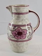 Antique Crown Ducal Ware Art Deco Jug - Hand Painted Floral Motif 1920s X7 Shape