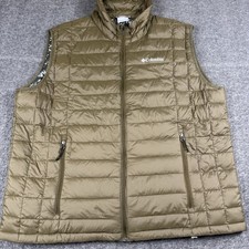 Columbia Vest Mens 2xl Green Omni-heat Turbo Down Puffer Insulated Zip Puffy Columbia Vest Mens 2xl Green Omni-heat Turbo Down Puffer Insulated Zip Puffy